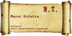 Mazur Koletta névjegykártya